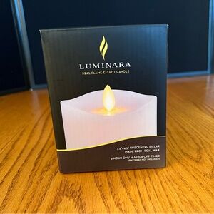 Luminara 4.5” White Real Flame Effect Pillar Candle